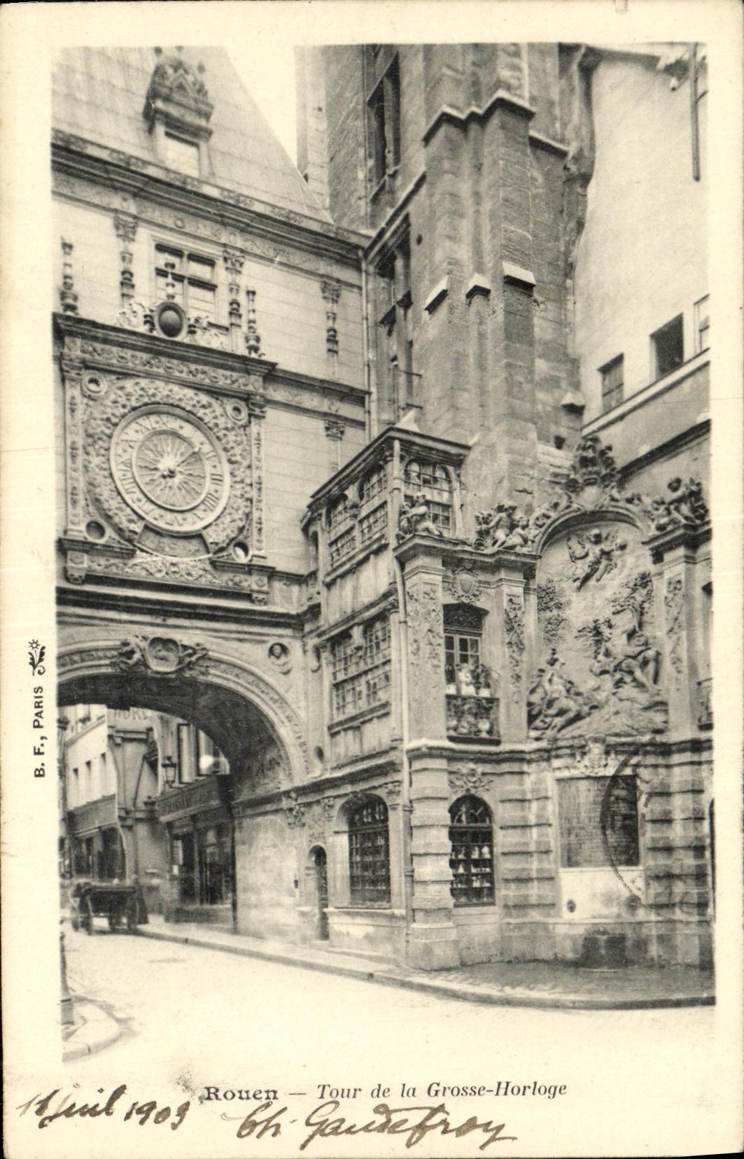 CPA Rouen Tour de la Grosse Horloge