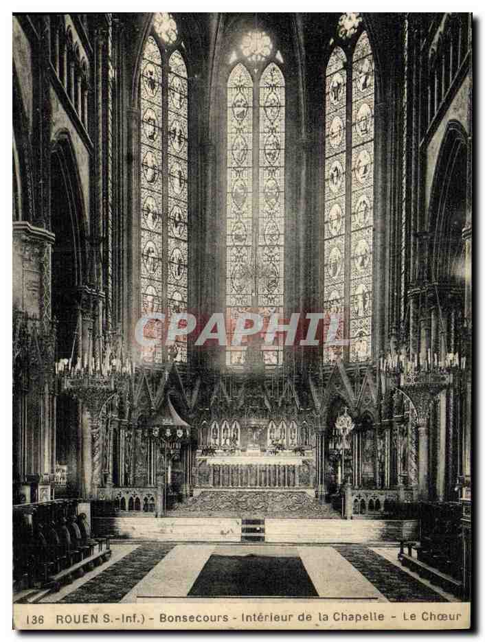 CPA Rouen Bonsecours Interieur de la Chapelle Le choeur