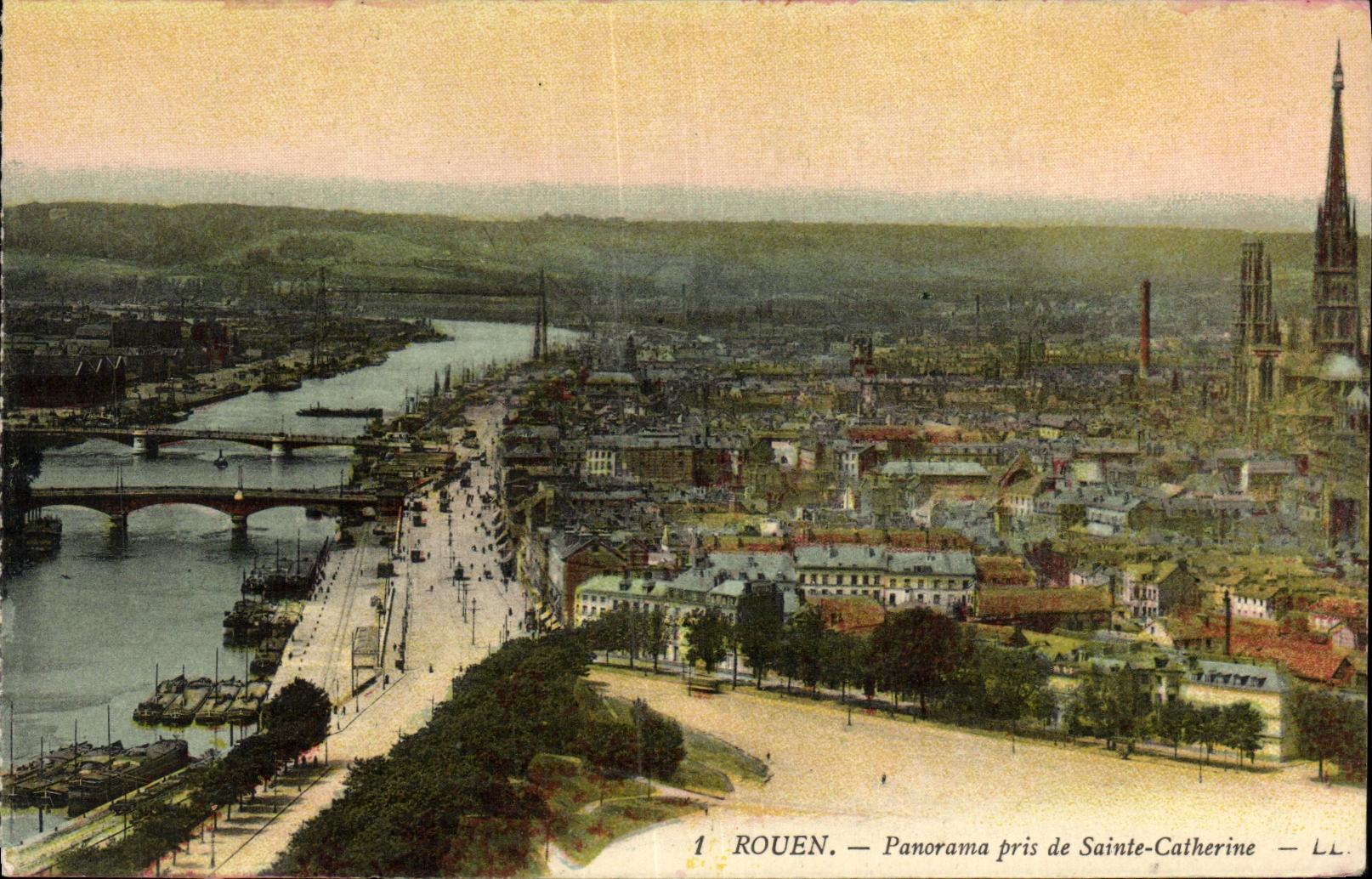 CPA Rouen Panorama Pris de Sainte Catherine
