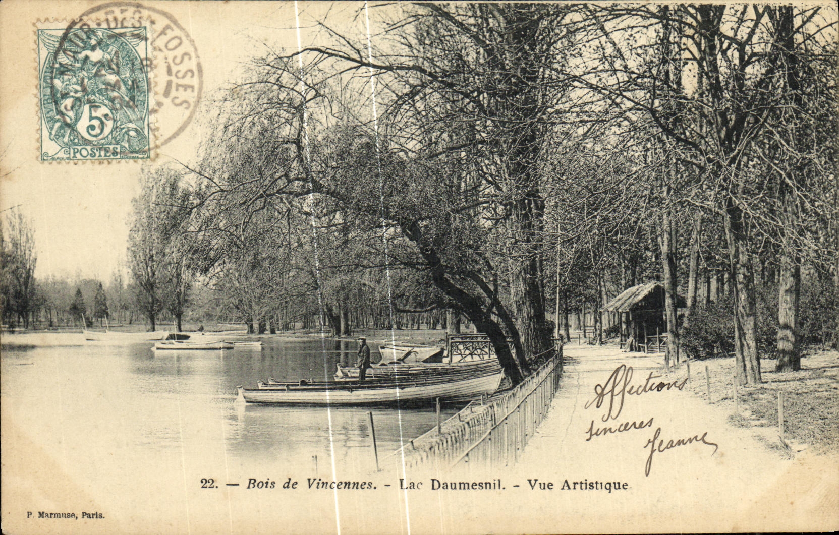 Wald von Vincennes — See Daumesnil — Künstlerische Ansicht — P. Marmuse, Paris, n°22