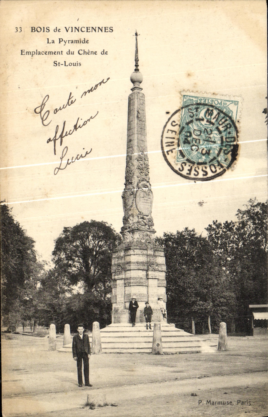 CPA Vincennes Bois La pyramide Emplacement du chene de St Louis 