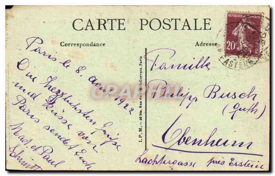 CPA Paris Jardin des Plantes Vue Generale du Parterre — Verso