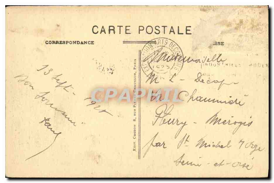 CPA Paris Exposition des Arts decoratifs Le parc des atteactions du du pont de l Alma — Rückseite