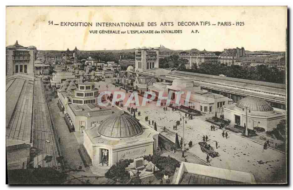 Exposition Internationale des Arts Décoratifs — Paris 1925 — Vue générale sur l'Esplanade des Invalides — A.P.