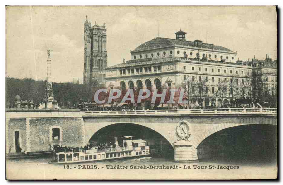 CPA Paris Theatre Sarah Bernhardt La Tour St Jacques