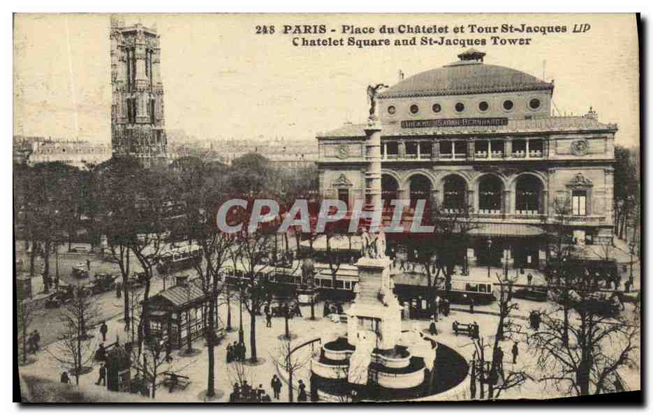 CPA Paris Place du Chatelet et Tour St Jacques