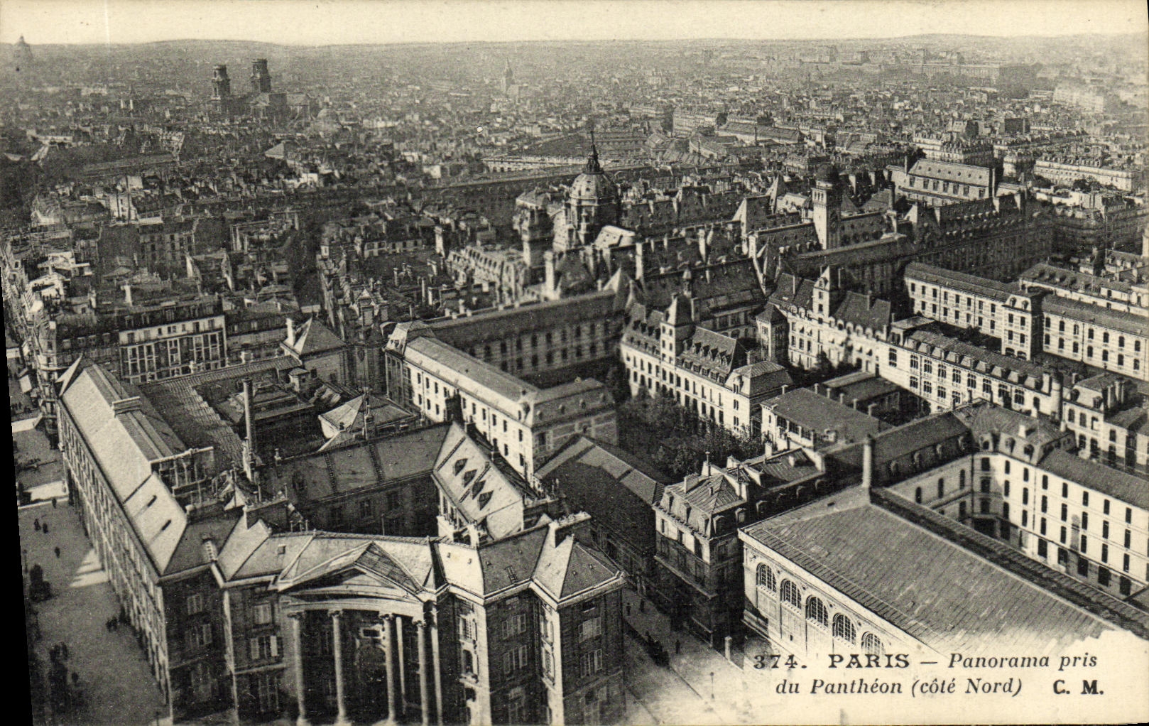 CPA Paris Panorama Pris du Pantheon 