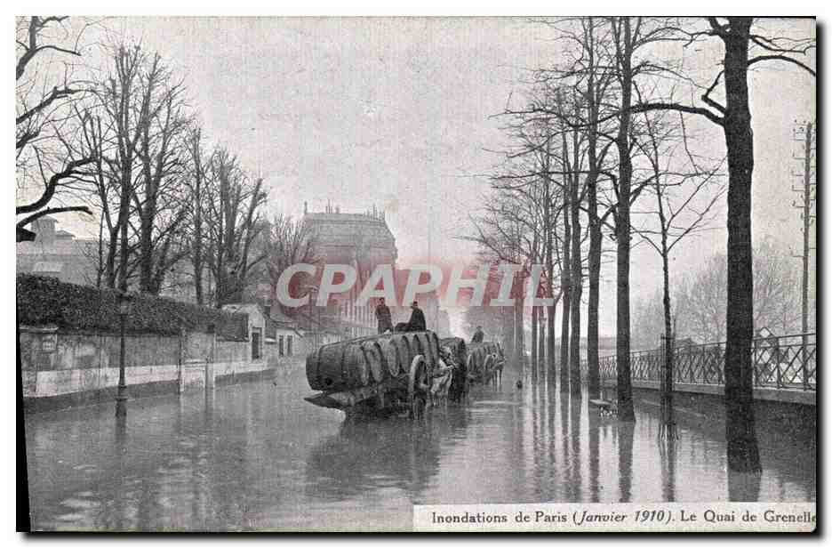 CPA Paris Inondations de Paris Le Quai de Grenelle