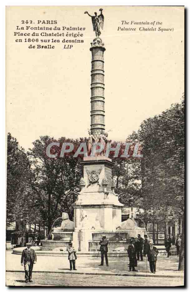CPA Paris La Fontaine du Palmier Place du Chatelet 