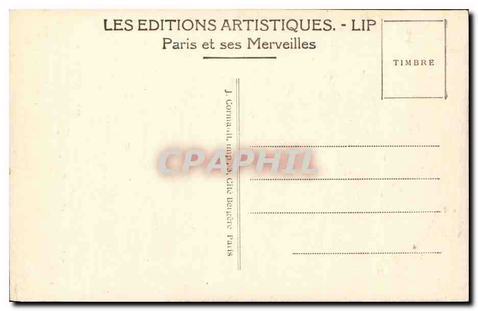 CPA Paris La Fontaine du Palmier Place du Chatelet  — Verso