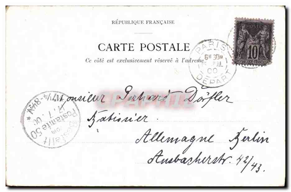 CPA Paris Vers la Seine Le pont Royal — Rückseite