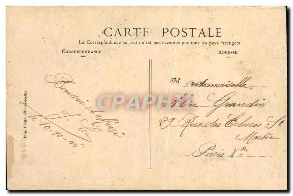 Buttes Chaumont — Promenade enfantine — E.N. 138, Paris XIXe — Rückseite
