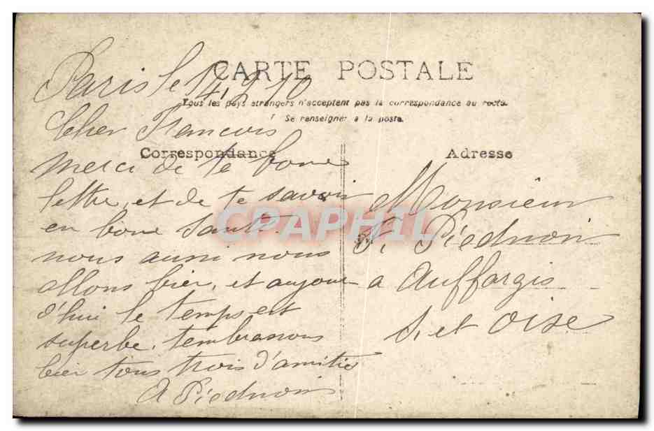 Alma Bridge — Paris — 1910 — Back