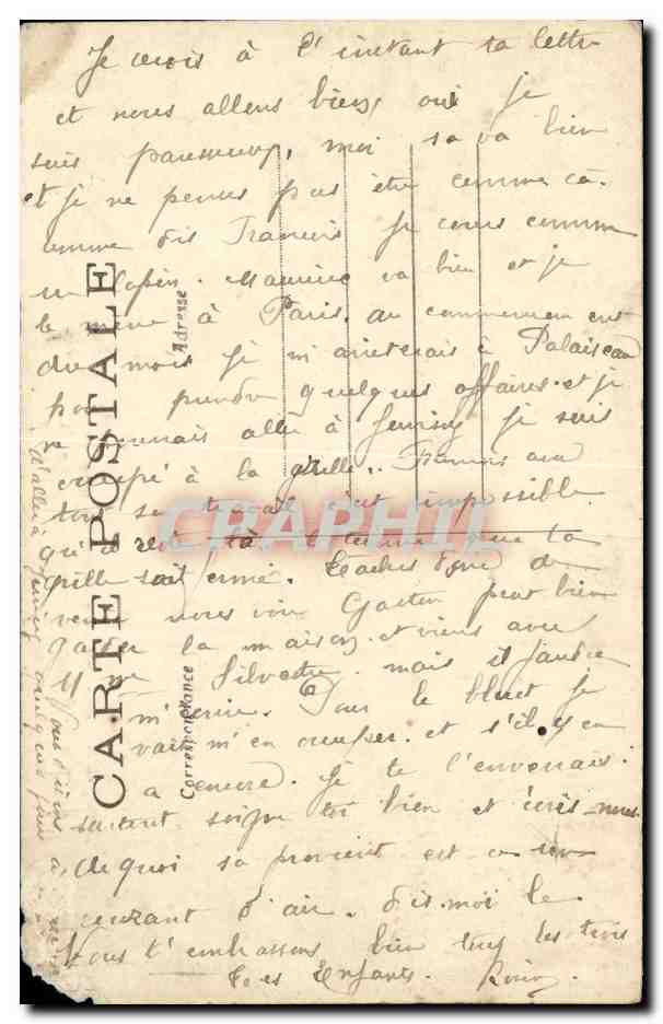 CPA Paris Inondation de Janvier 1910 Gare St Lazare Cour de Rome  — Rückseite