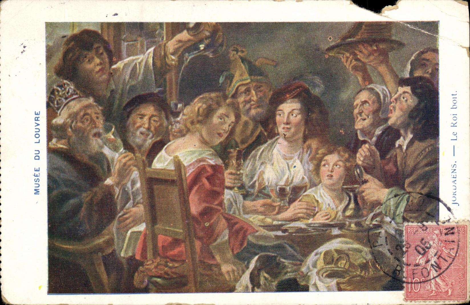 CPA Paris Musee du Louvre Jordaens Le roi boit