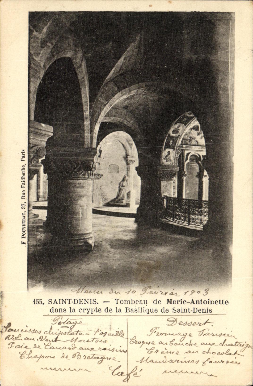 Saint-Denis — Tombeau de Marie-Antoinette dans la crypte de la Basilique — F. Poutderat, Paris, n° 455
