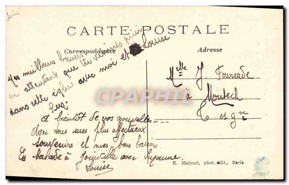 CPA Joinville Le Pont L Eglise — Back