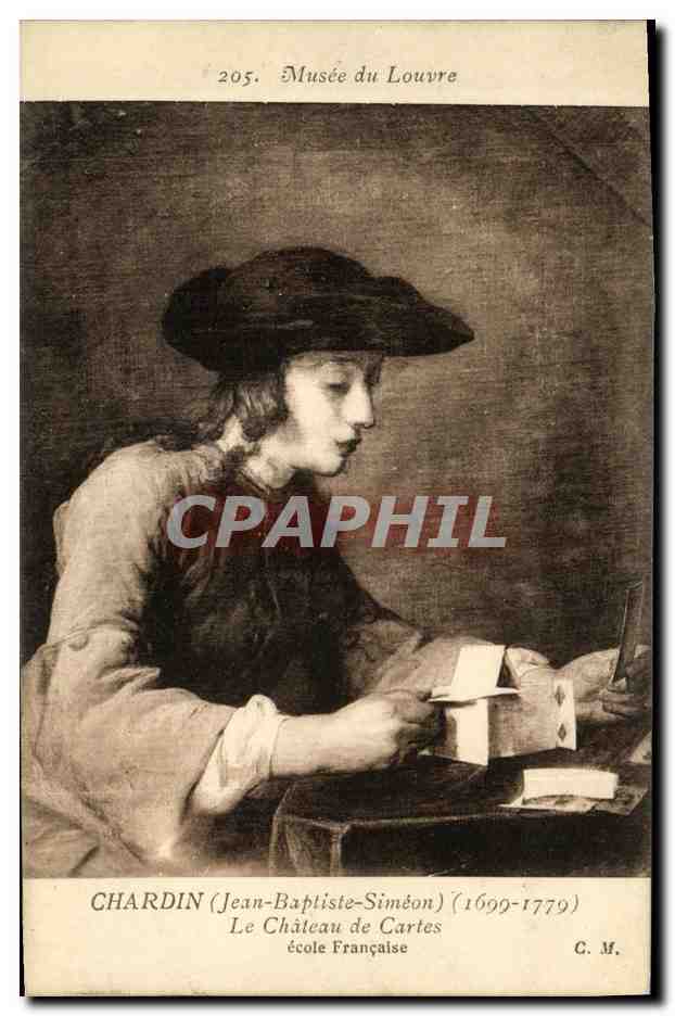 CPA Paris Musee du Louvre Le chateaud e cartes Chardin 