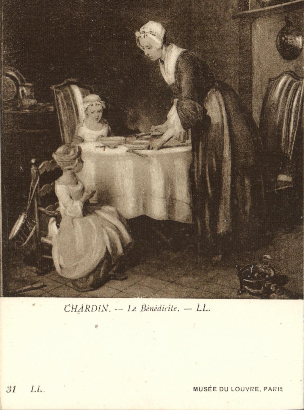 CPA Chardin Le Benedicite Musee du Louvre Paris 