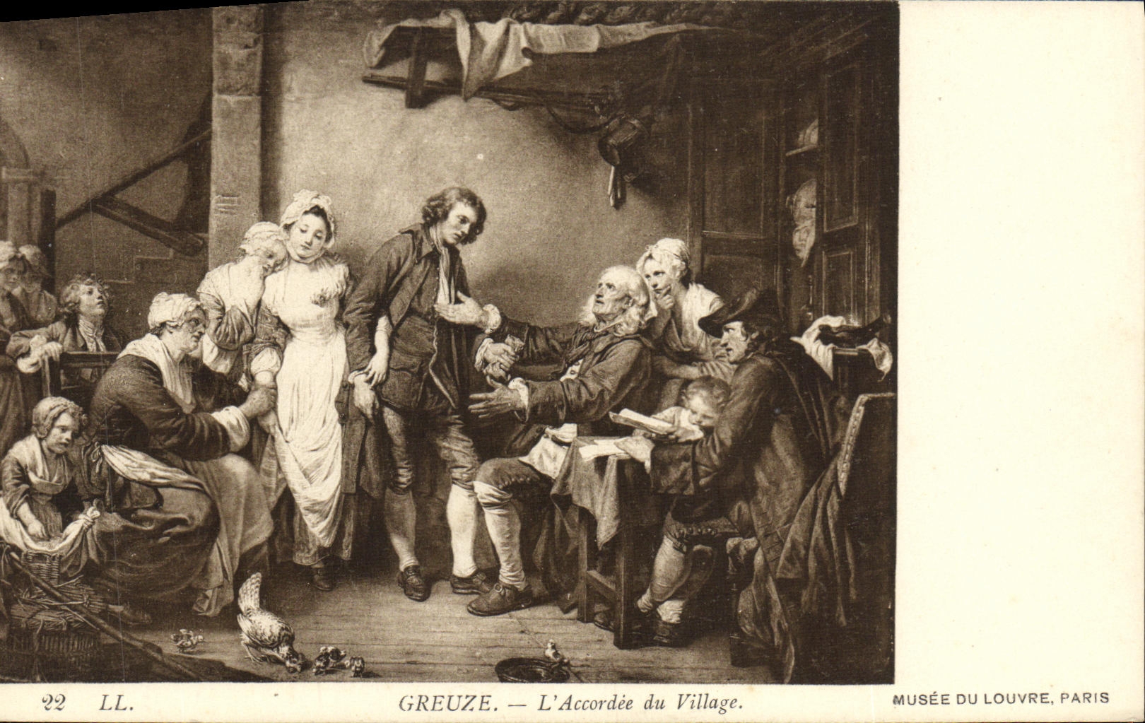 CPA Greuze L Acordee du Village Musee du Louvre Paris 