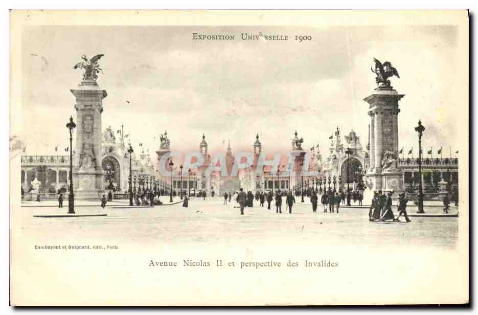 CPA Exposition Universelle 1900 Avenue Nicolas ll et perspective des Invalides 