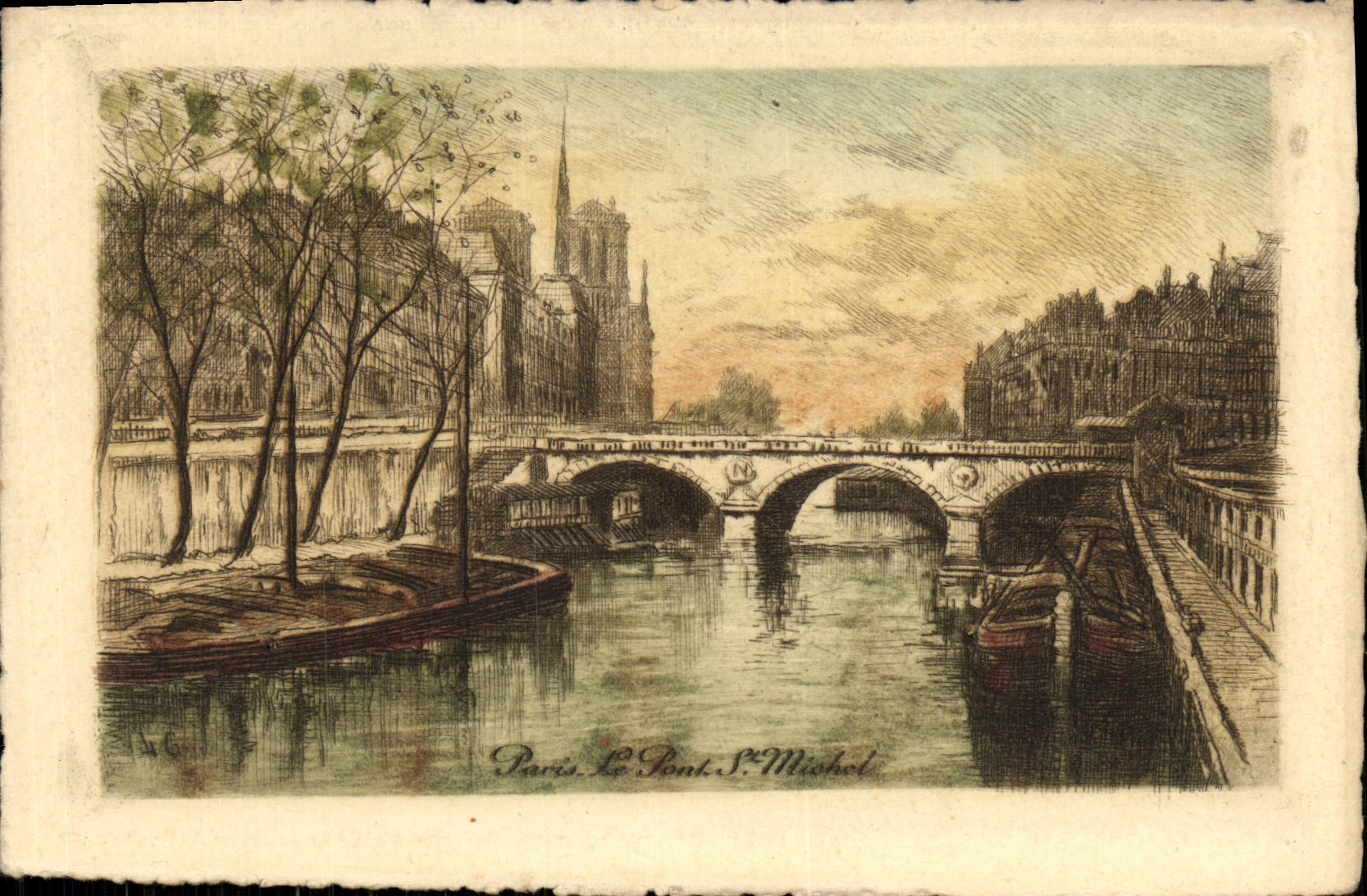 CPA Paris Le Pont St Michel
