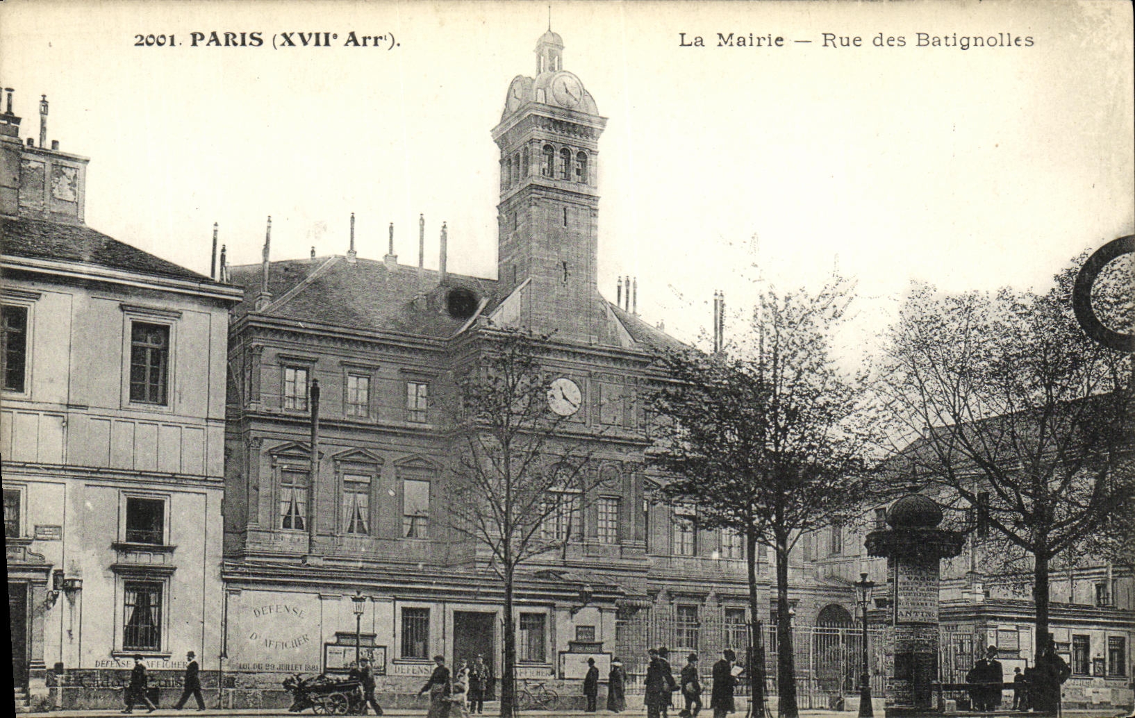 CPA Paris La Mairie Rue des Batignolles