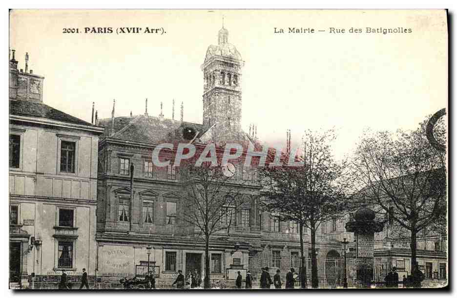 CPA Paris La Mairie Rue des Batignolles