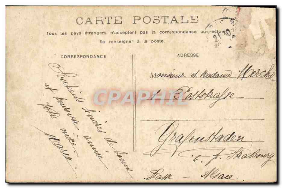CPA Paris La Seine au Pont Royal — Verso
