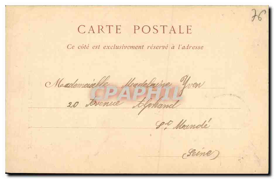 CPA Route d Elbeuf a Oissel Roche du Chateau Fouet  — Rückseite
