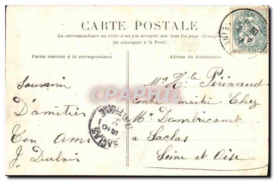 CPA Environs d Elbeuf Orival et le Pavillon — Rückseite