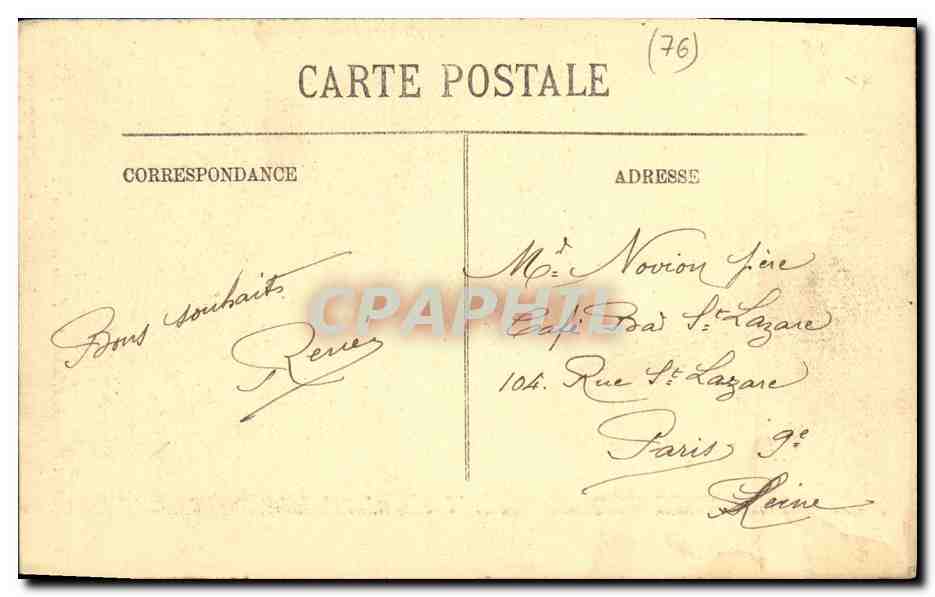 CPA Elbeuf Le Clocher de l Eglise et la Rue St Jean — Rückseite