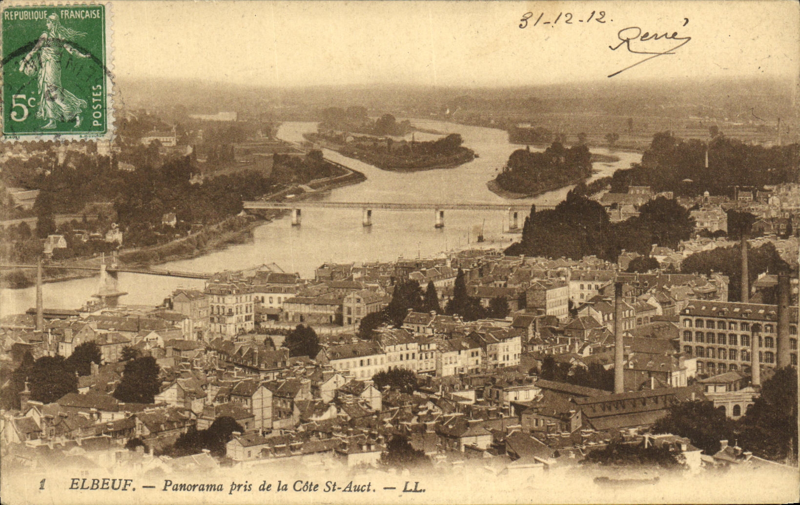 CPA Elbeuf Panorama pris de la Cote St Auct