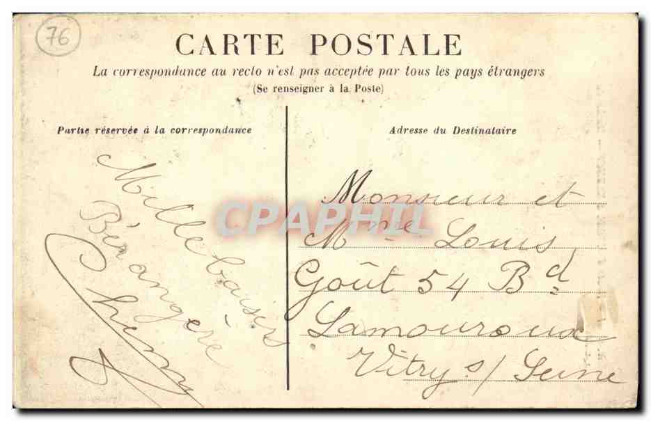 CPA Route d Oissel a Elbeuf Roche du Pignon — Rückseite