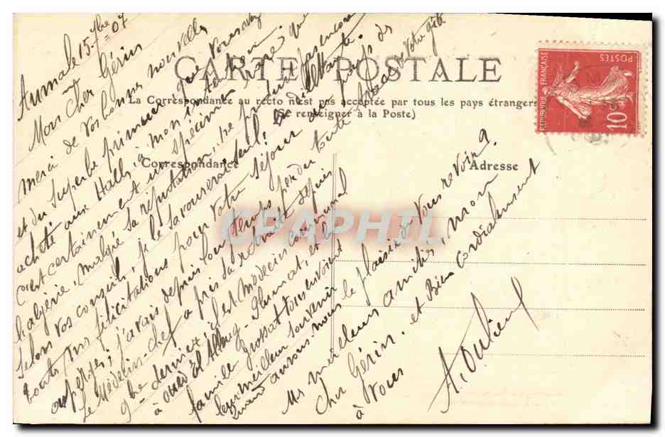 CPA Aumale Hotel de la Commune mixte  — Rückseite