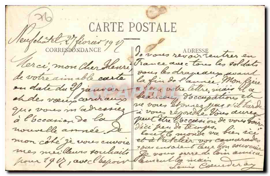 CPA Le Pays de Bray Mesnieres Le Chateau — Rückseite