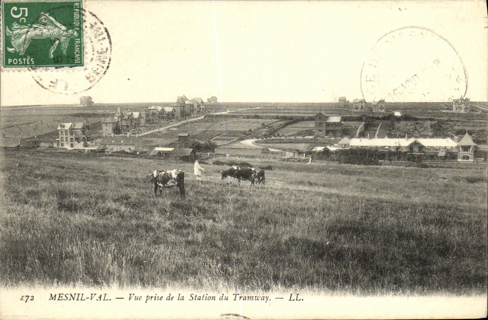 CPA Mesnil Val Vue prise de la Station du Tramway 