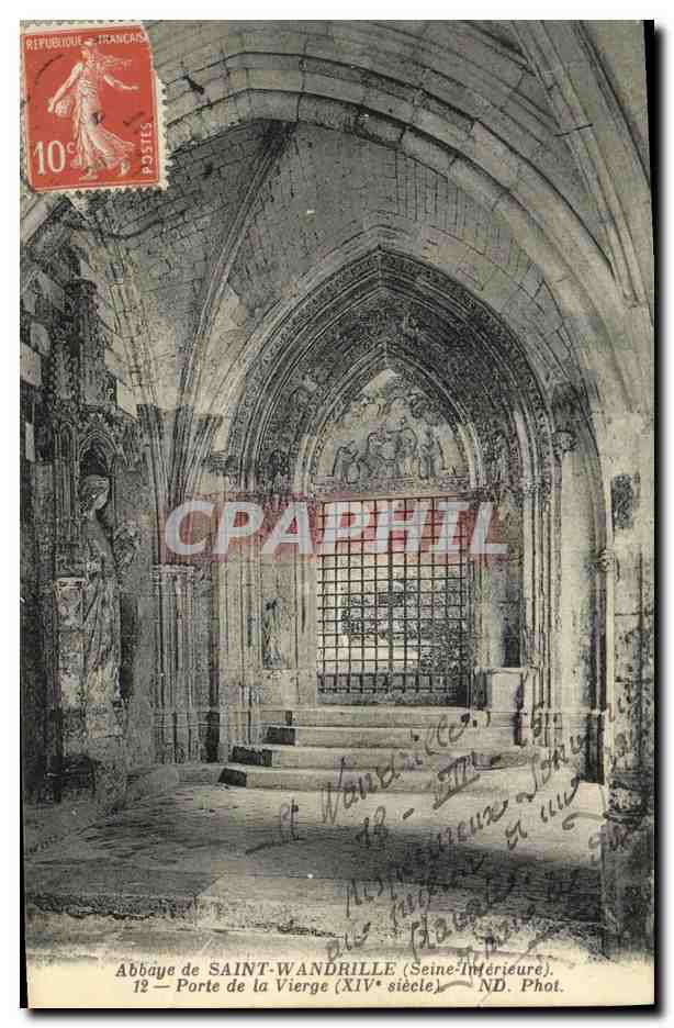CPA Abbaye de Saint Wandrille Porte de la vierge