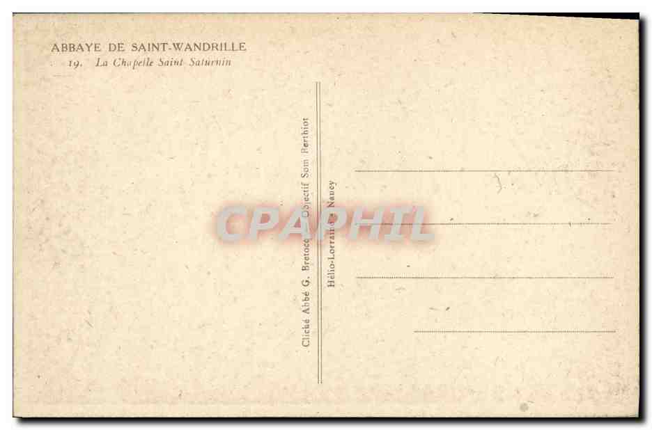 CPA Abbaye de Saint Wandrille La chapelle Saint Saturnin — Rückseite