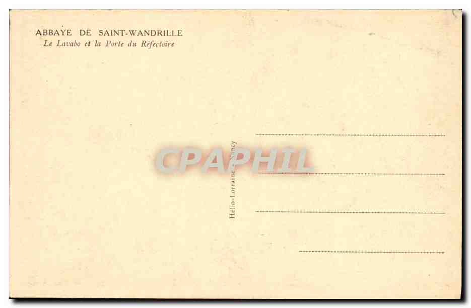 CPA Abbaye de Saint Wandrille Le lavabo et la porte du refectoire — Rückseite