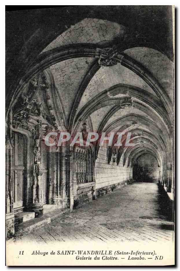 CPA Abbaye de Saint Wandrille Galerie du cloitre Lavabo