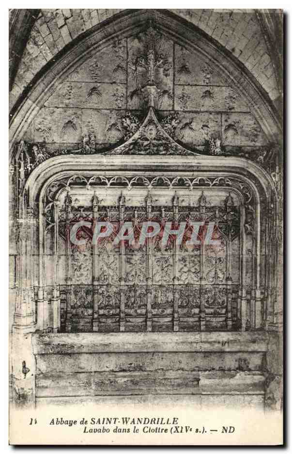 CPA Abbaye de Saint Wandrille Lavabo dans le Cloitre 