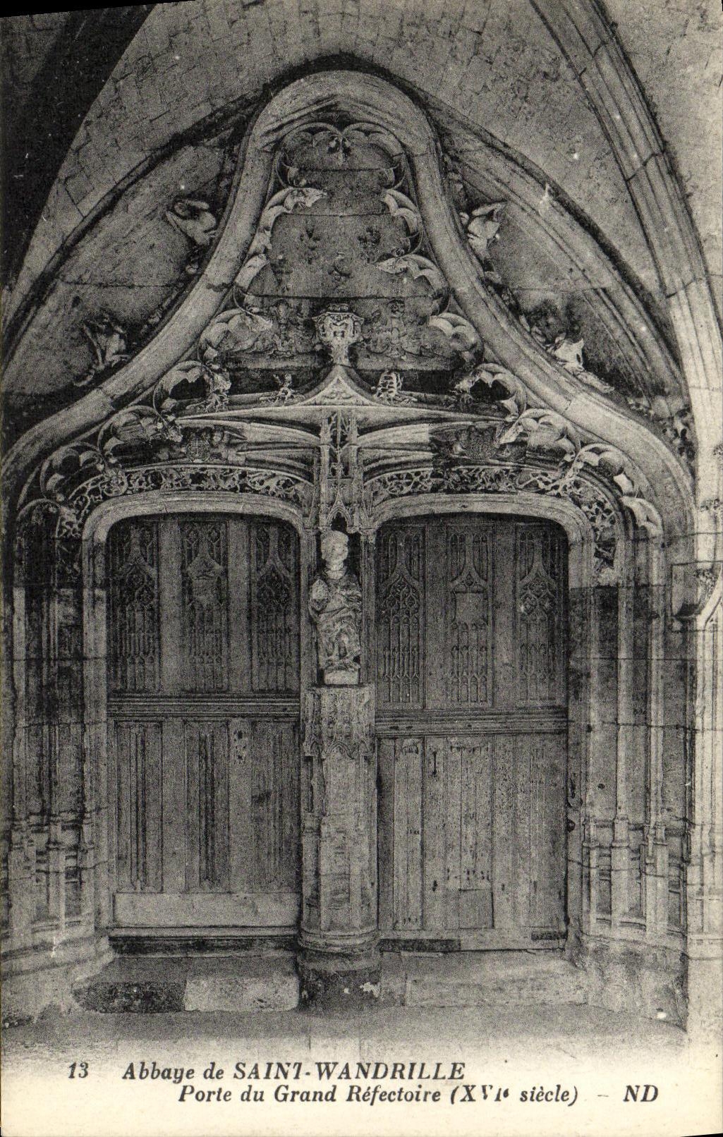 CPA Abbaye de Saint Wandrille Porte du grand refectoire