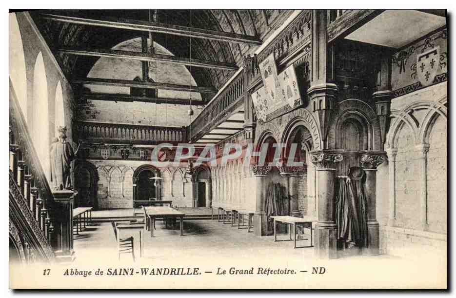 CPA Abbaye de Saint Wandrille Le Grand Refectoire 