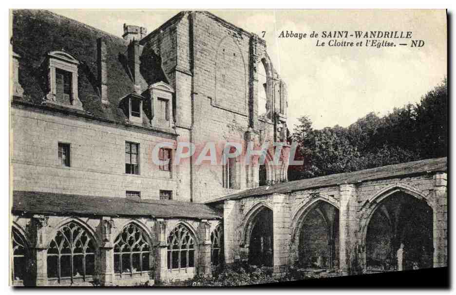 CPA Abbaye de Saint Wandrille Le Cloitre et l Eglise 