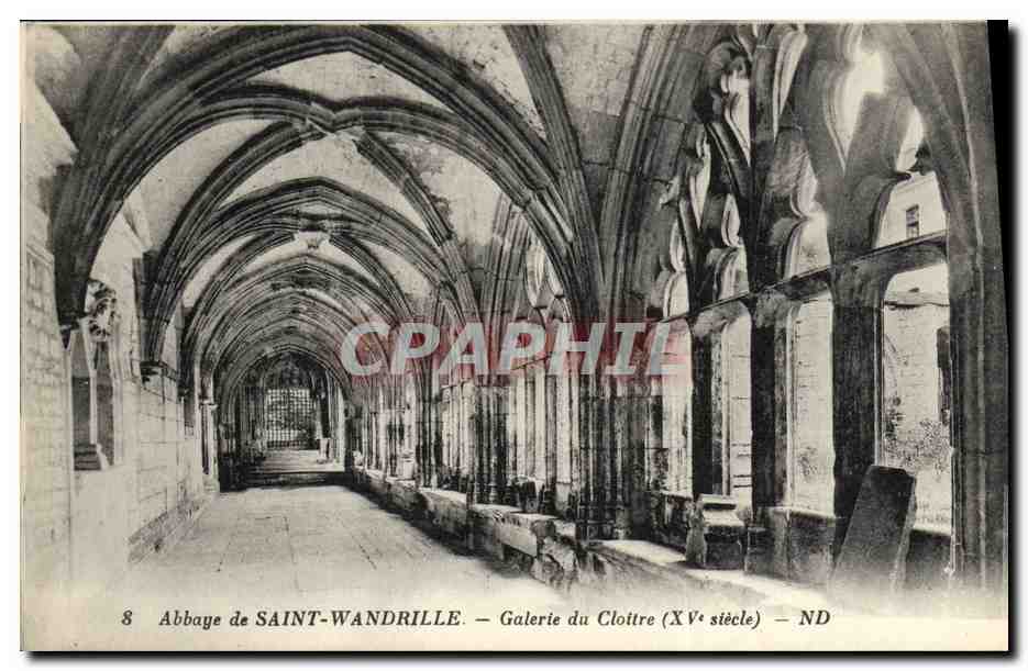 CPA Abbaye de Saint Wandrille Galerie du Cloitre