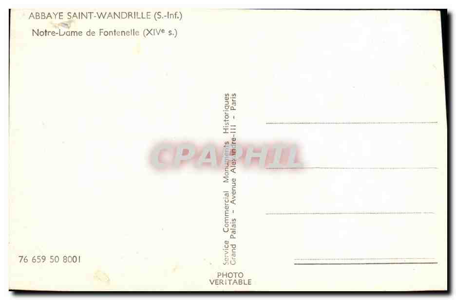 CPA Abbaye de Saint Wandrille Notre Dame de Fontenelle  — Rückseite