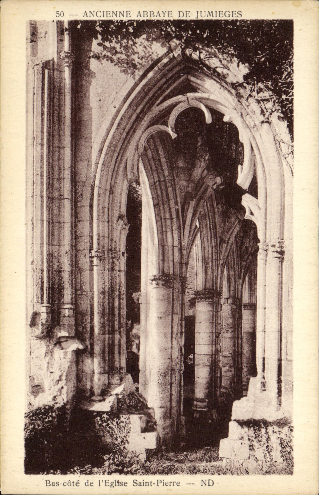 Ancienne Abbaye de Jumièges — Bas-côté de l'église Saint-Pierre — ND