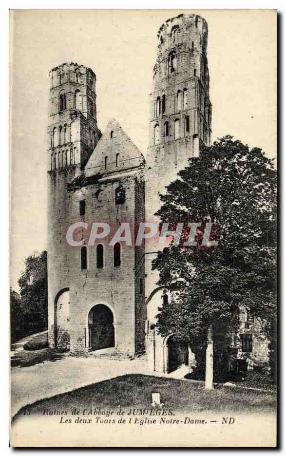 Ruinen der Abtei Juméges — Die beiden Türme der Kirche Notre-Dame — ND