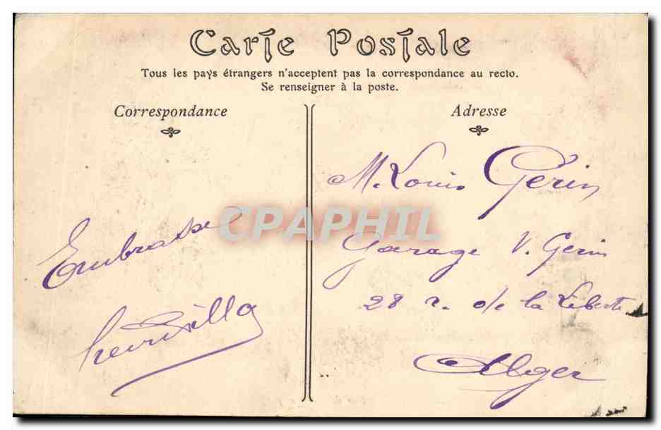 CPA Dieppe La jetee un Jour de tempete Phare — Rückseite